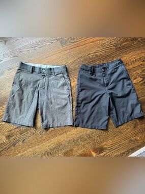 Two Pair Boys Golf Shorts - Gray (Puma) and Black (Under Armour)